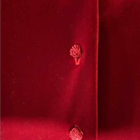 Vintage Saks Fifth Avenue Red Velvet Button Down Shirt - Picture 4 of 11